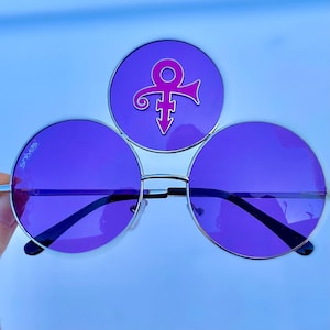 Príncipe Tres Gafas De Sol De Ojos Gafas De Tres Lentes Púrpura Lluvia Púrpura Sombras Redondas