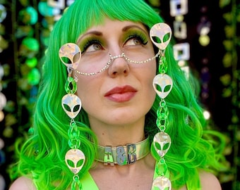 Yellow Saturn Sunglasses EDM Rave Raver Space Astronaut  display picture 1