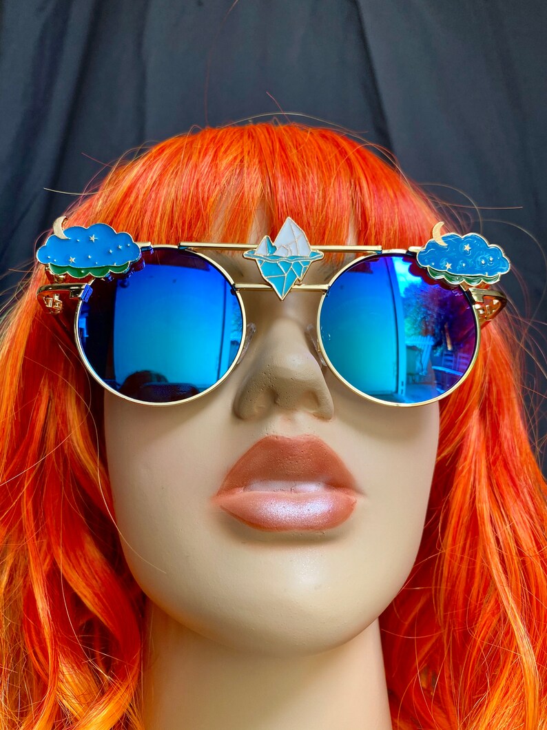 blue rave glasses