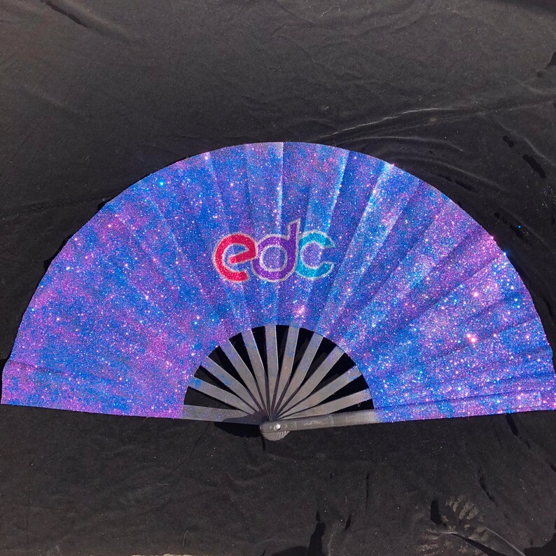 EDC Fan Rave Festival Folding Hand Fan EDM Glitter Burning Man Etsy
