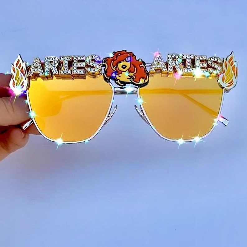Astrology Gift Birthday Sunglasses Custom Zodiac Glasses Etsy