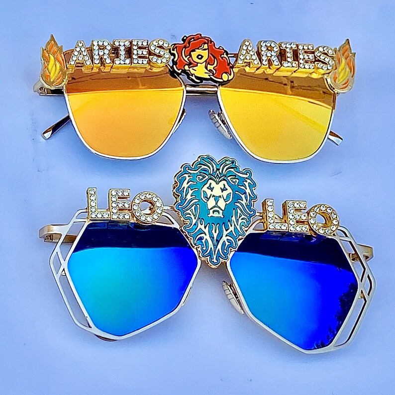 Astrology Gift Birthday Sunglasses Custom Zodiac Glasses Etsy