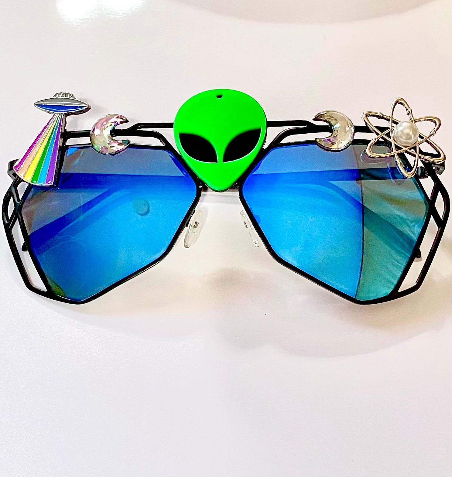 Saturn Planet Astronaut Space Sunglasses Glasses Rave Festival EDC EDM Alien Ufo Futuristic Cyberpunk Mens Sunglasses Rave Accessories  main image 3