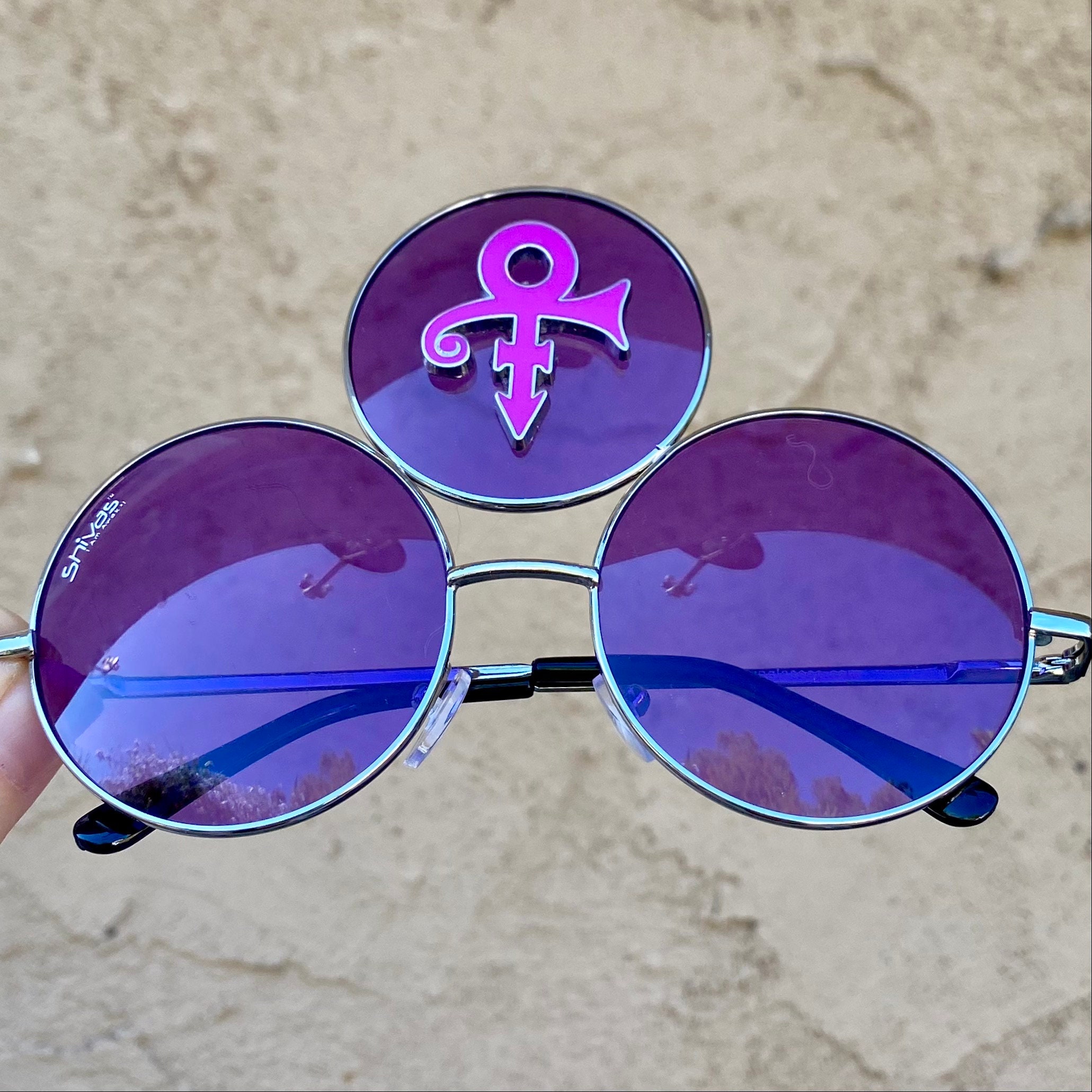 Purple EVIL EYE FUNGLASSES SUNGLASSES 3rd Eye 3rd Eye Sunglasses – Rave Fashion Goddess main image 2