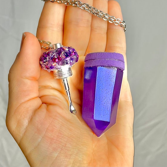 Crystal Stash Necklace with Spoon