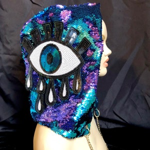 Rave Hood With Chain - Etsy display picture 2