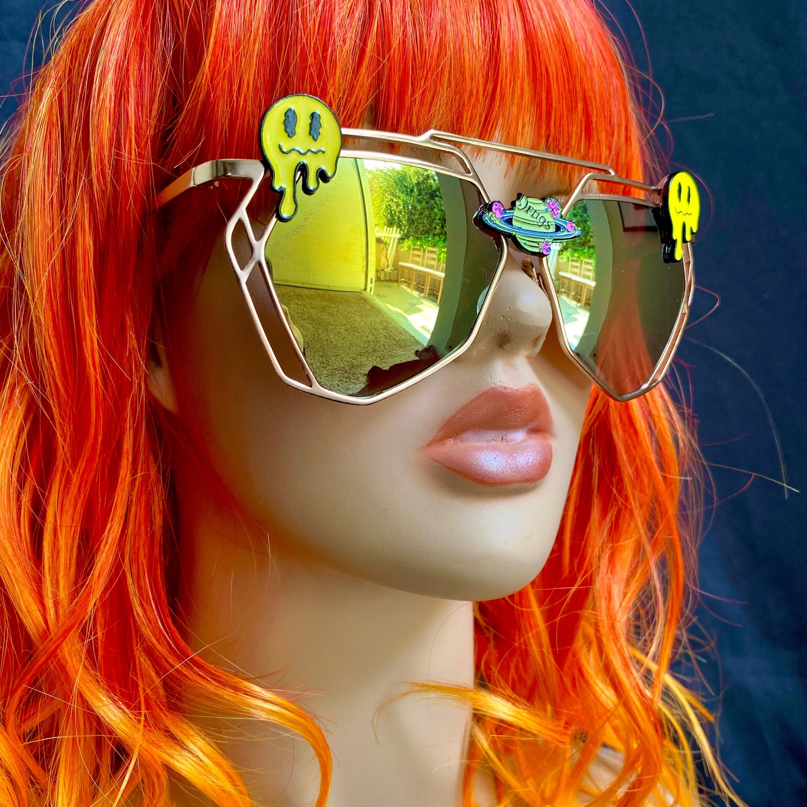 Trippy Melted Sunglasses Dripping Melting Glasses Etsy