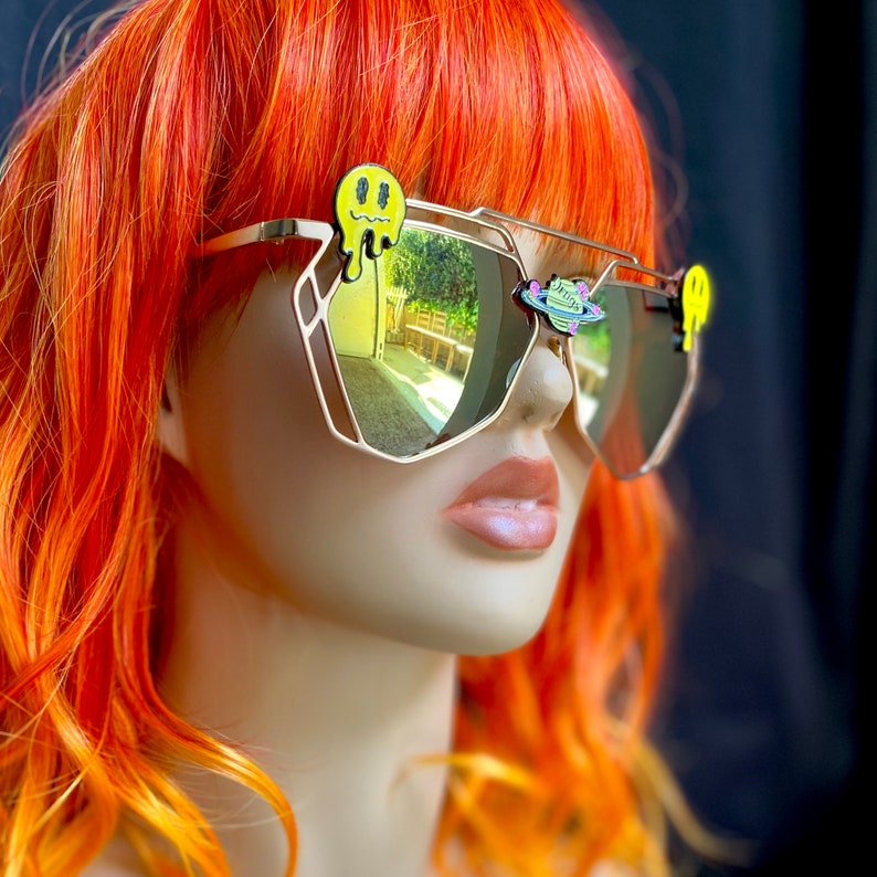 Trippy Melted Sunglasses Dripping Melting Glasses Etsy