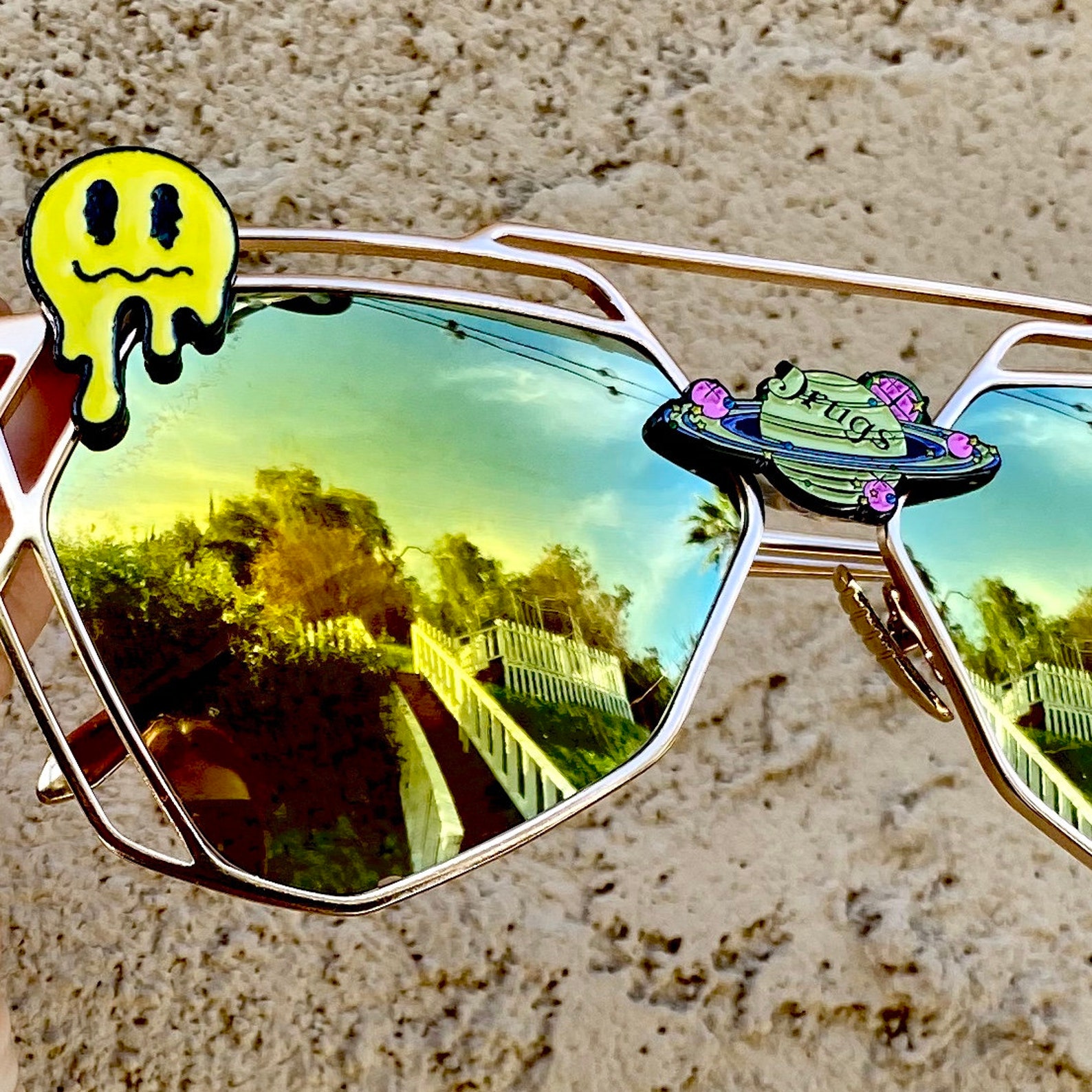 Trippy Melted Sunglasses Dripping Melting Glasses Etsy