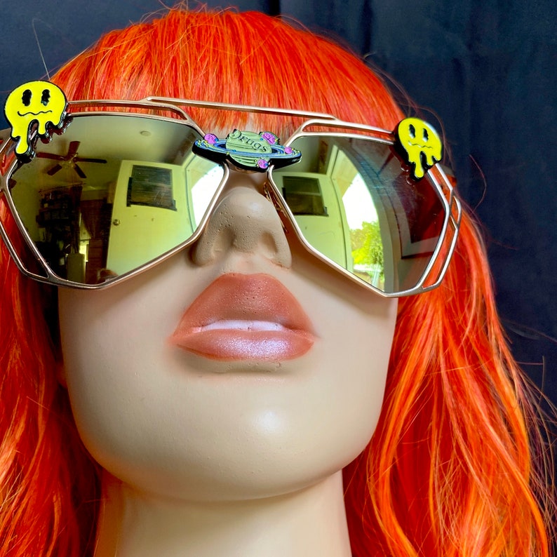 Trippy Melted Sunglasses Dripping Melting Glasses Etsy