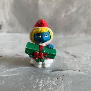 Smurfs Smurfette - Schleich Peyo 1983 - Vintage Figure PVC Germany - Christmas