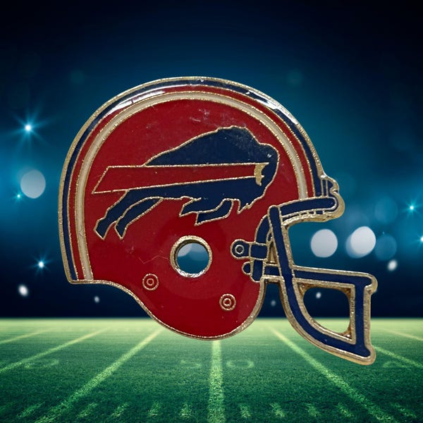 Pin de casco de fútbol americano de los Buffalo Bills de la NFL de los años 80 (vintage)