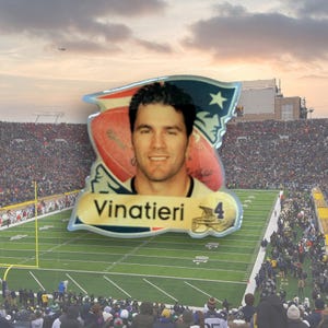 Vintage New England Patriots Adam Vinatieri NFL Football Lapel/ Hat Pin