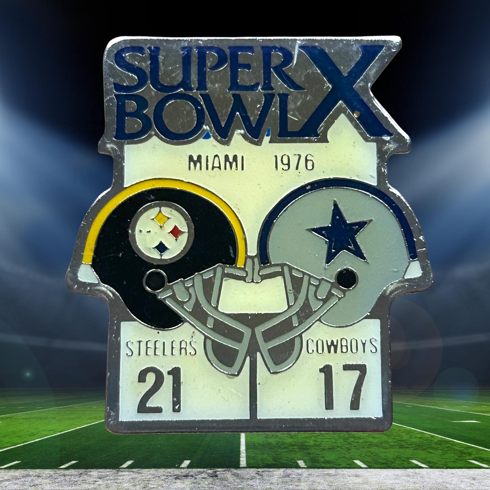Vintage Super Bowl X Lapel Pin: 1975 Cowboys Vs Steelers NFL Hat