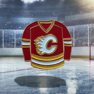 Vintage Calgary Flames NHL 1990&#39;s Home Jersey Hockey Lapel/ Hat Pin