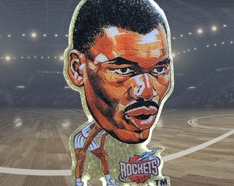 Vintage Hakeem Olajuwan Houston Rockets 1990's NBA Basketball Pin