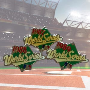 Set di spille da baseball MLB vintage delle World Series 1987-89