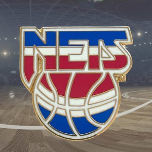 Pin de baloncesto vintage de los New Jersey Nets de la NBA de los años 90