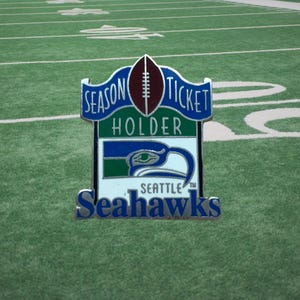 Vintage Setafa Seahawks Saisonkartenhalter 1990's NFL Football Anstecknadel / Hutnadel