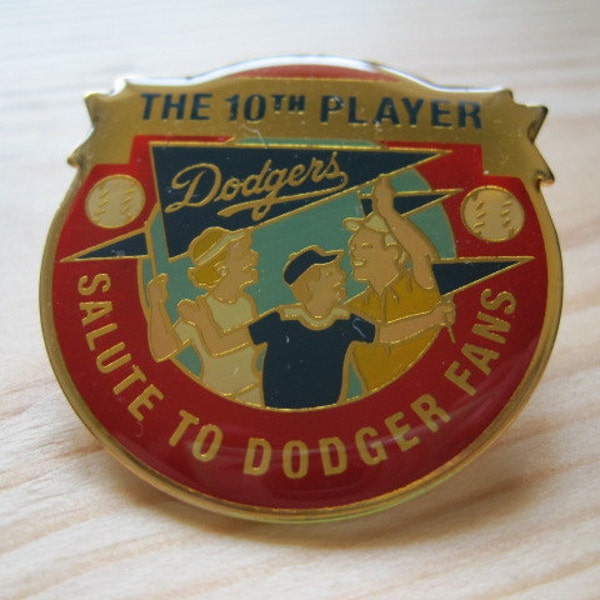 Vintage Los Angeles Dodgers Salute to Dodger Fans "10th Player" Collectable MLB Lapel/ Hat Pin