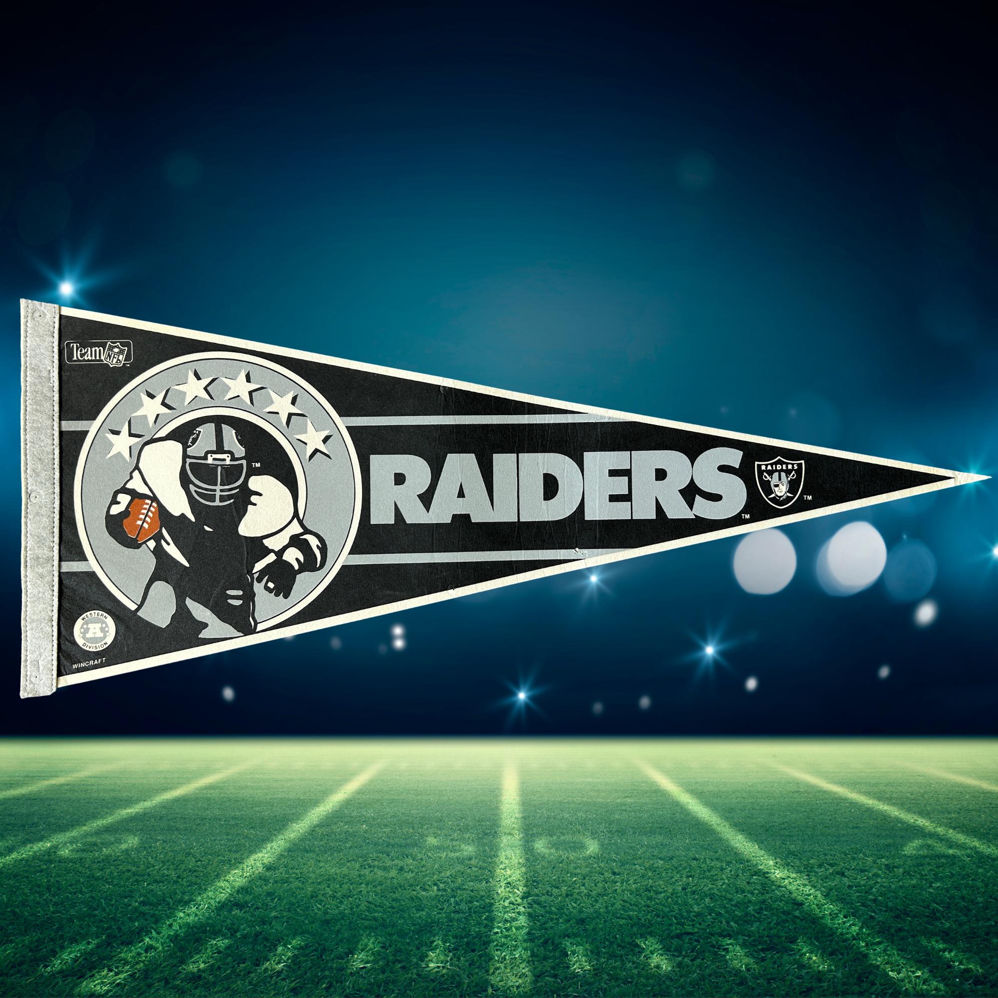Los Angeles Raiders Vintage 1990s NFL Football Pennant