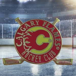 Vintage Calgary Flames 1990's NHL Hockey Club Pin