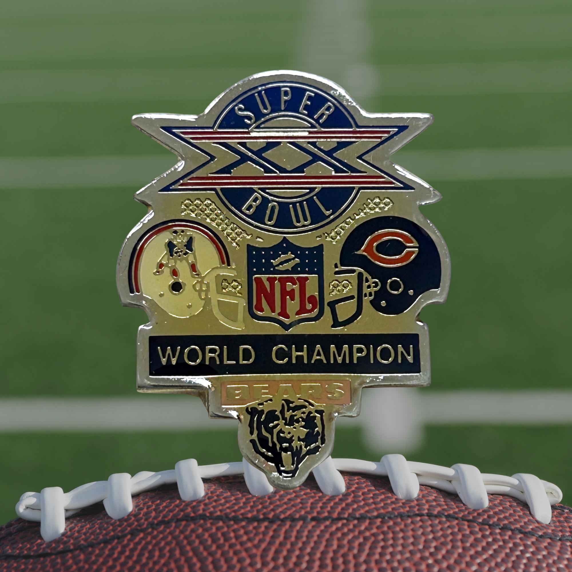う*ー様 NFLチームヘルメットピンバッジコレクション1984/1985s ヴィンテージ シカゴ・ベアーズ スーパーボウルXX 1986 チャンピオン