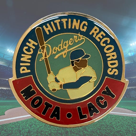 Los Angeles Dodgers Vintage "Pinch Hitting Records" MLB Baseball Pin