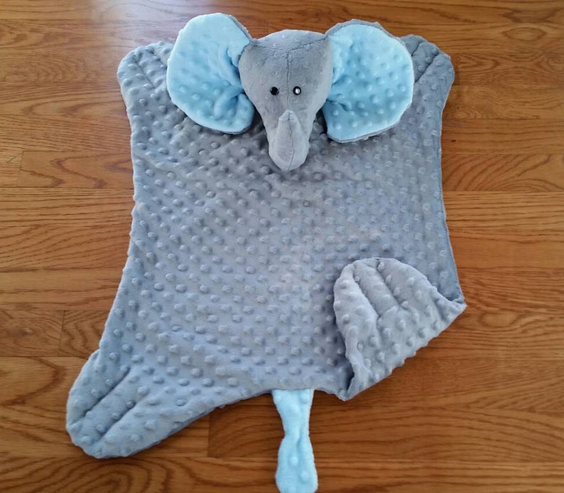 Baby blue and grey minky dimple dot elephant snuggle blanket / Etsy
