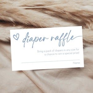 Windel-Verlosungskarte Einlegekarte Minimalistische Babyparty-Einlegekarte Windeln Einlagekarte Junge Babyparty Genderneutral Gr. 3,5x2 B09