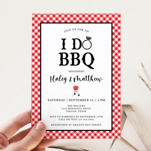 I Do BBQ Couples Shower Invitation I Do BBQ Wedding Invitation BBQ Bridal Shower I Do Barbeque Cookout Editable I Do Bbq Size 5x7 - B8