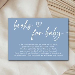 Cartes d'insertion de livres pour bébé Carte d'insertion minimaliste pour baby shower Livres pour carte de visite pour bébé