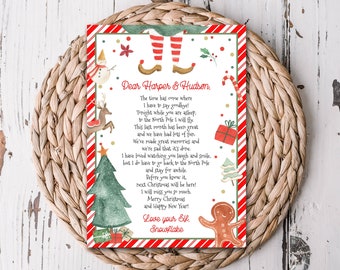 Editable Elf Goodbye Letter Departure Letter Christmas Elf Goodbye from Your Elf Santa Letter from your Elf - Size 5x7 - 121