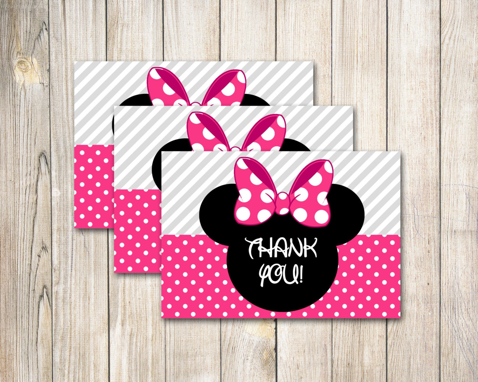 Thank You Cards Minnie Mouse Thank You Cards Minnie Mouse - Etsy