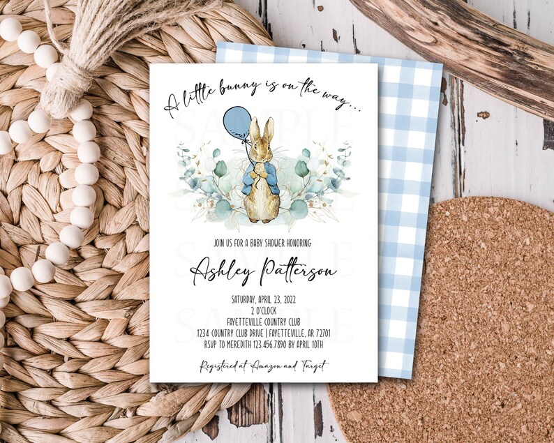 Peter Rabbit Baby Shower Invitation Peter Rabbit Shower Boy Etsy