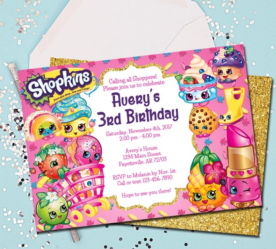 Shopkins Invitation, Shopkins Birthday Invitation, Birthday Invitation, Invitation, Gold, Shopkins, Printable 5x7 picture relating to Shopkins Printable Invitations referred to as Shopkins Invitation, Shopkins Birthday Invitation, Birthday Invitation, Invitation, Gold, Shopkins, Printable 5x7