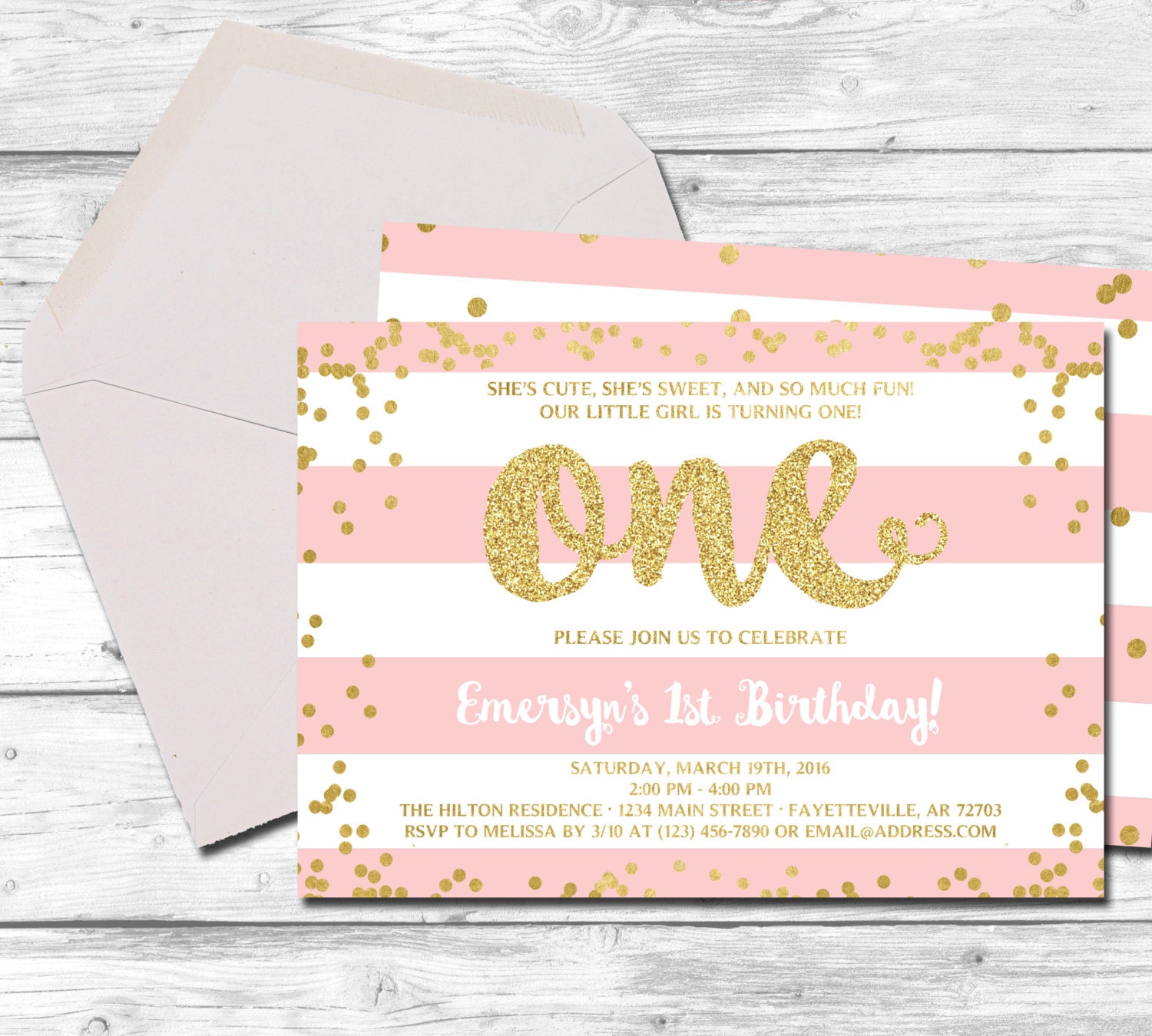 Karen Adams Box of 10 Printable Invitations with Envelopes - Confetti