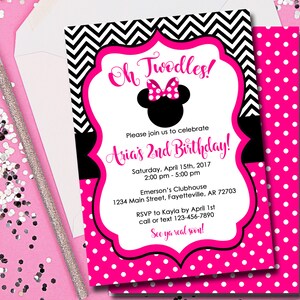 Minnie Mouse Anniversaire Invitations D'IMPRIMER votre propre digital rose Minnie Mouse Anniversaire Invitations D'IMPRIMER votre propre digital rose