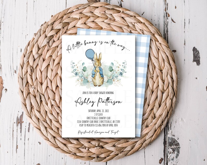 Peter Rabbit Baby Shower Invitation Peter Rabbit Shower Boy Etsy