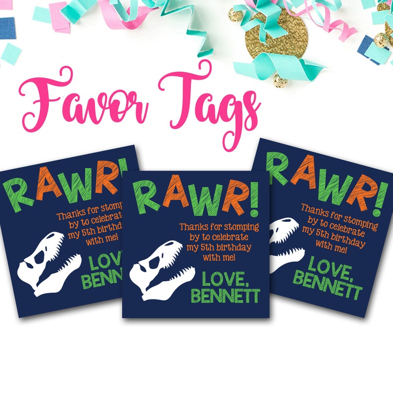dinosaur favor tags dinosaurs dinosaur party decor favor