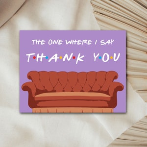 Tarjeta de agradecimiento de amigos, nota de agradecimiento de amigos, aquella en la que digo gracias, gracias de amigos morados - Tamaño 5.5x4.25 FRND