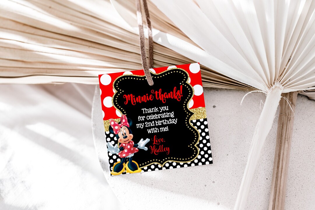 Editable Minnie Mouse Favor Tags, Minnie Mouse, Minnie Mouse Party ...