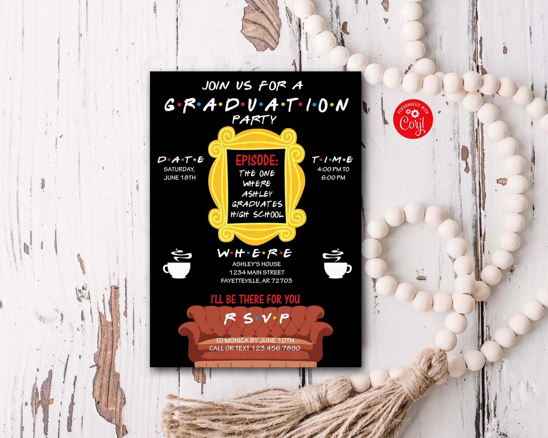 Editable Friends Graduation Party Invitation Graduation Party - Etsy