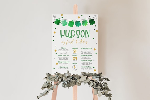 St. Patrick's Day Milestone Poster Lucky One First -  in 2023
