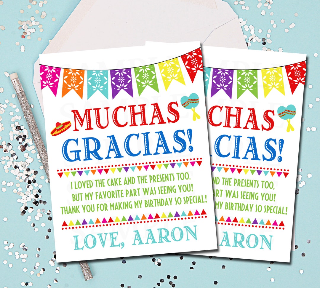 Fiesta Thank You Notes, First Fiesta, Muchas Gracias, Fiesta, 1st ...