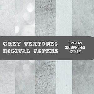 Grey Textures Digital Paper Pack,Scrapbook Paper,Instant Download,Grey Background,Digital Background,Commercial Personal Use