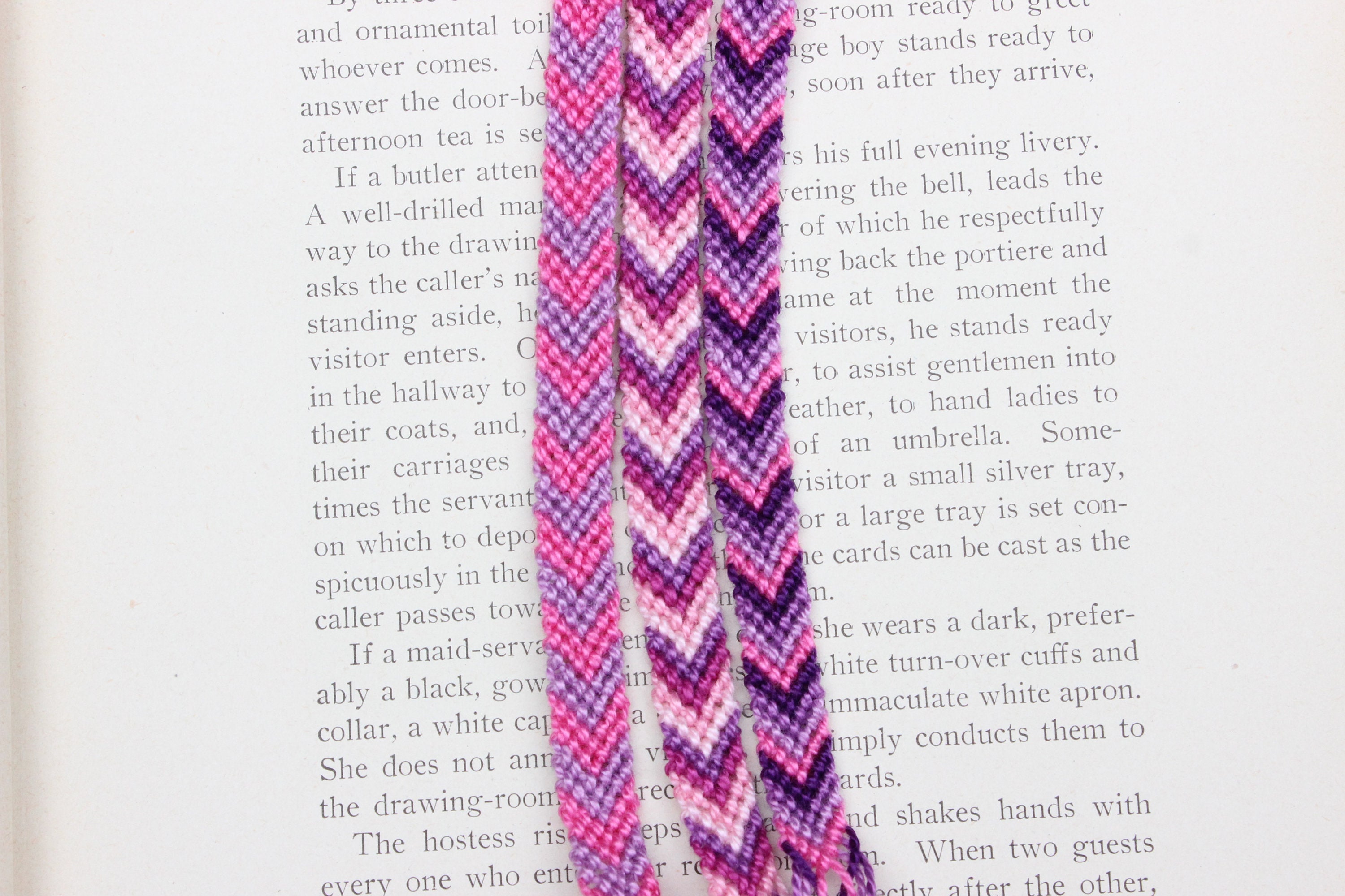 Pink Friendship Bracelet,friendship Bracelet for 3,pink and  display picture 1