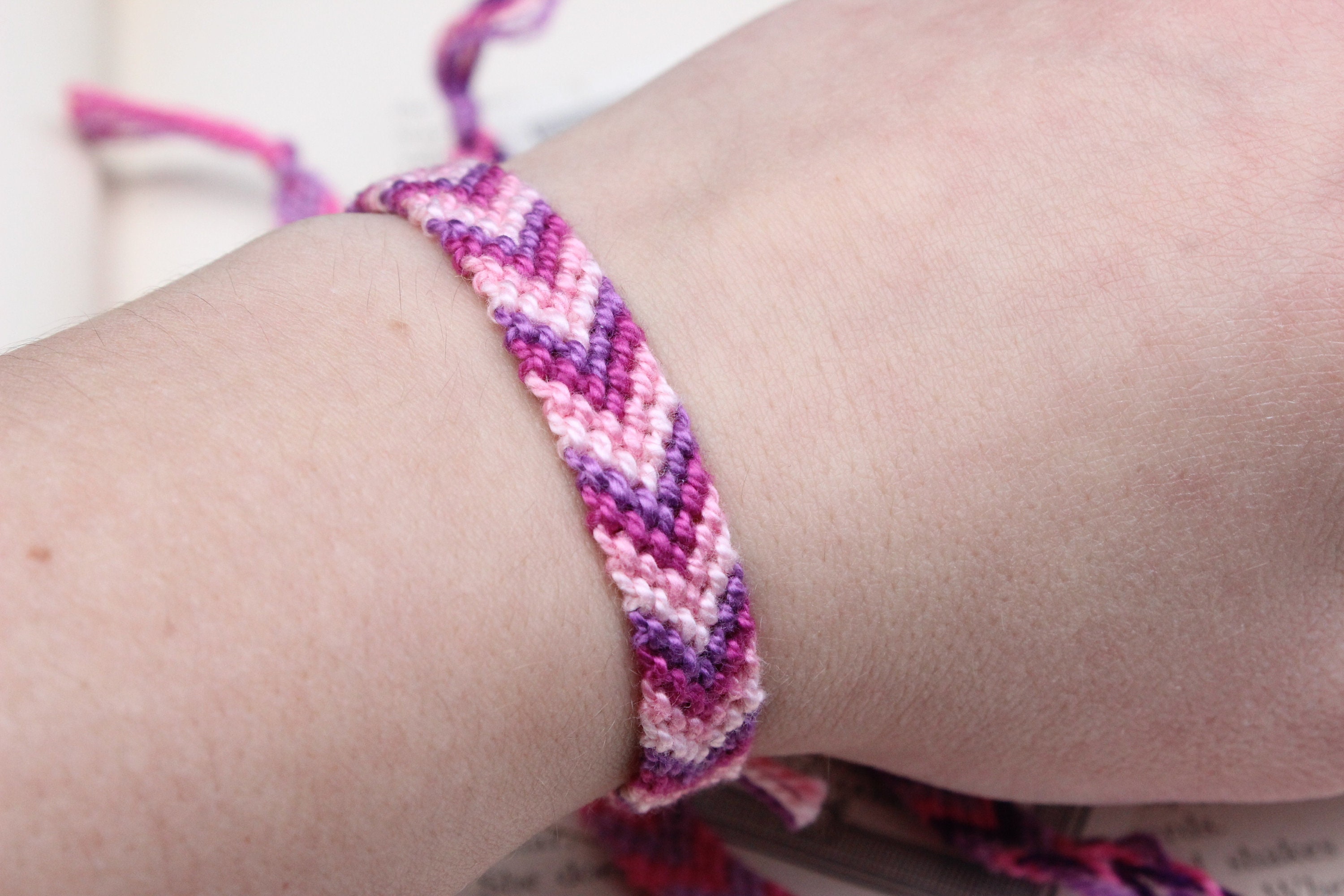 Pink Friendship Bracelet,friendship Bracelet for 3,pink and  display picture 2