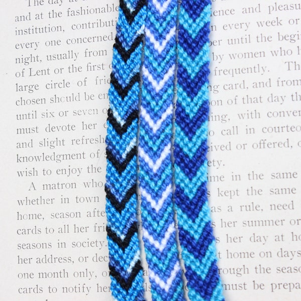 Blue Friendship Bracelet,Friendship Bracelets,Friendship Bracelet for 3,Chevron Bracelets,Bracelet Set for 3,String Bracelet,Woven Anklets