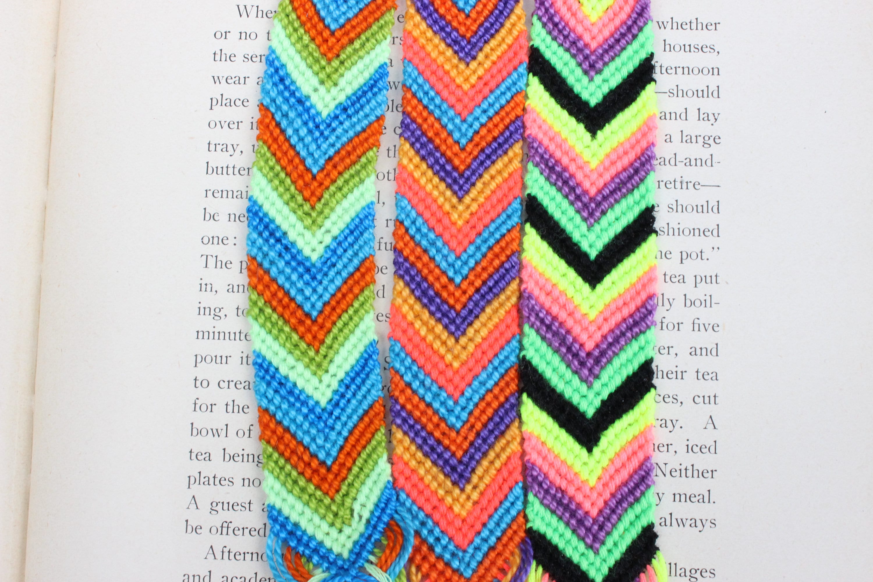Wide Chevron Friendship Bracelets, BFF Bracelets, Rainbow